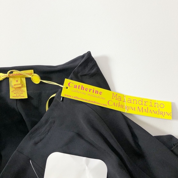 NWT Catherine Malandrino Silk Tired Skirt 10 Black - Picture 5 of 8